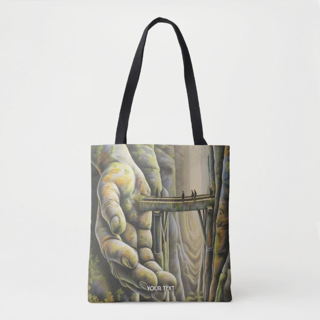 Tote Bag Pont main en pierre mignon Imaginaire (Devant)
