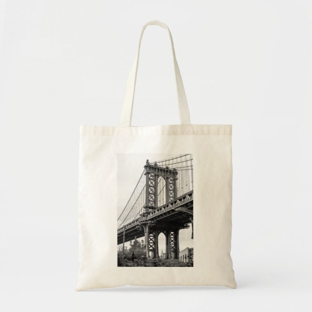 Tote Bag Pont Manhattan en noir et blanc (Devant)