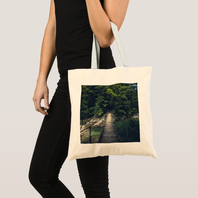 Tote Bag Pont suspendu simple rivière Idrijca, Slovénie (Devant (produit))
