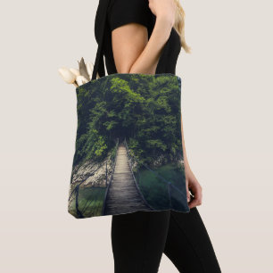 Tote Bag Pont suspendu simple rivière Idrijca, Slovénie