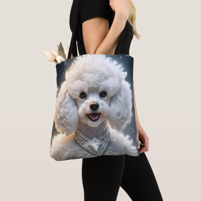 Tote Bag Poodé Blanc D'Un Million De Dollars, (De près)