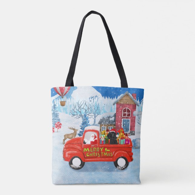 Tote Bag Poodé Chien Livraison de Noël Camion Neige (Dos)