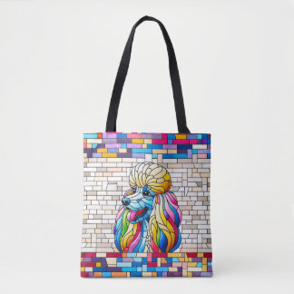 Tote Bag Poodle - Art coloré en mosaïque