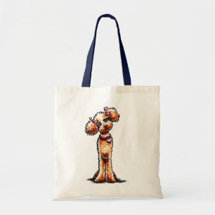 Tote Bag Poodle d'abricot de fille Hors-laisse Art™