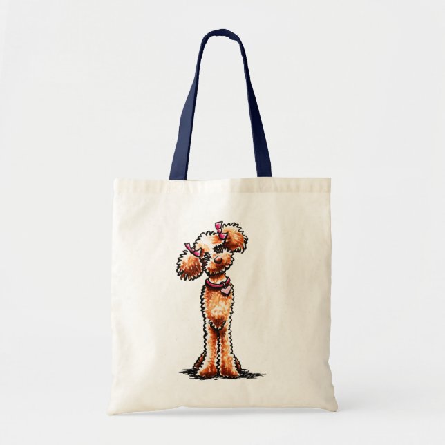 Tote Bag Poodle d'abricot de fille Hors-laisse Art™ (Devant)