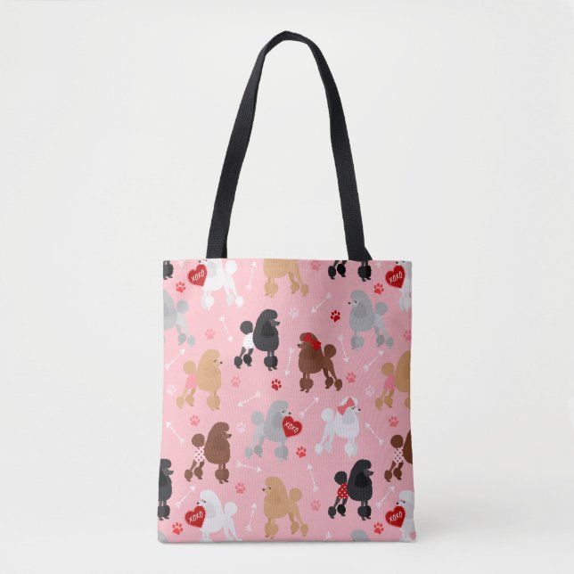 Tote Bag Poodle Valentine Motif (Devant)
