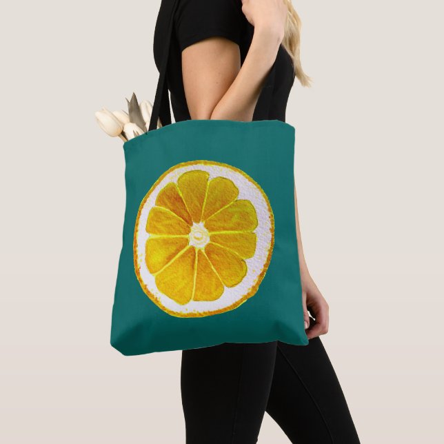 Tote Bag Pop art agrumes jaune citron d'origine (De près)