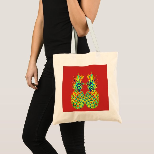 Tote Bag Pop Art ananas (Devant (produit))