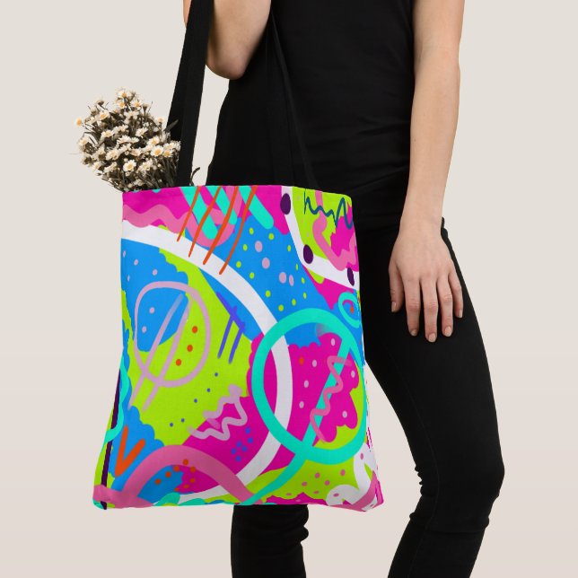 Tote Bag Pop Art Coloré Funky (De près)