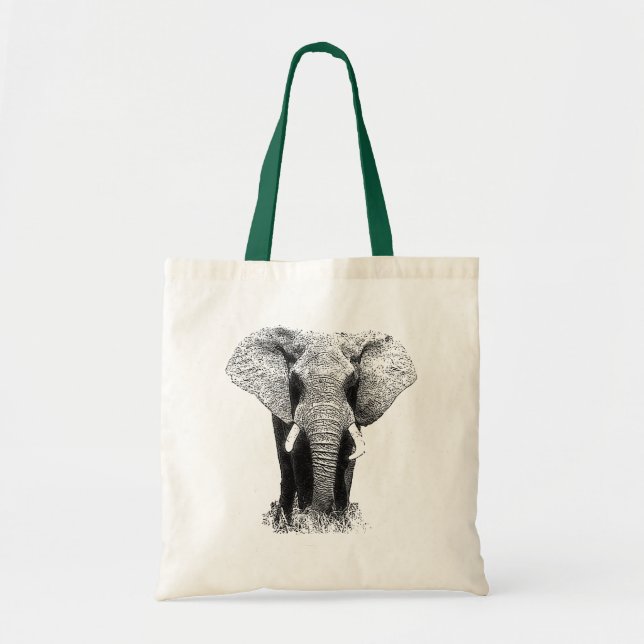 Tote Bag Pop Art Elephant Retro (Devant)