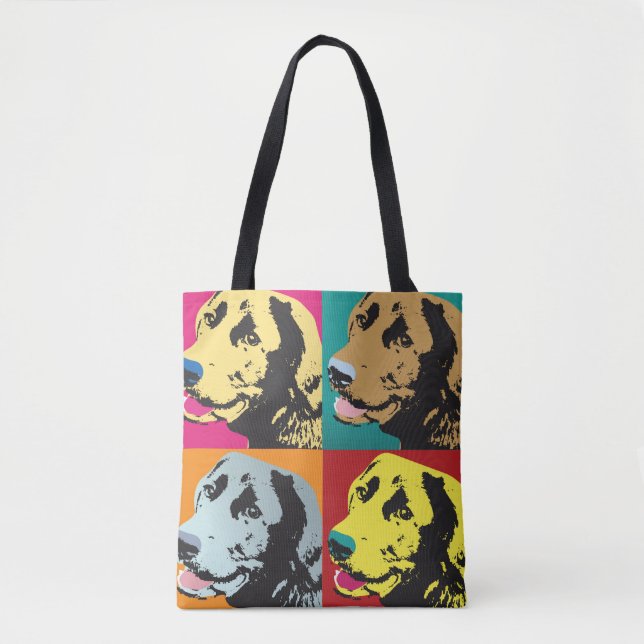 Tote Bag Pop Art Labrador Retriever (Devant)
