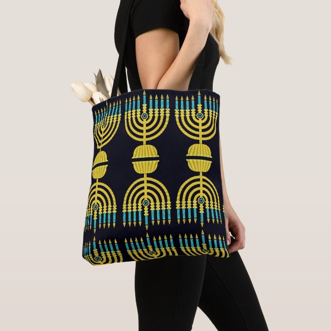 Tote Bag Pop Art Menorah (De près)