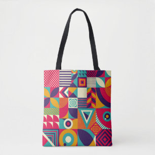 Tote Bag Pop formes géométriques abstraites, motif transpar