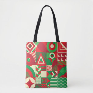 Tote Bag Pop géométrique : Carreaux Abstraits colorés.