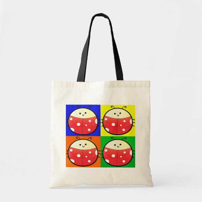 Tote Bag Popart mignon Ladybird (Devant)
