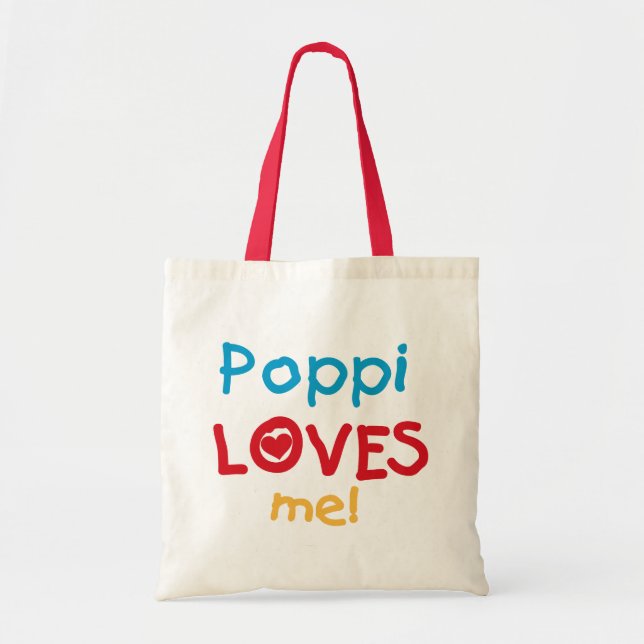 Tote Bag Poppi aime mes t-shirts et cadeaux (Devant)