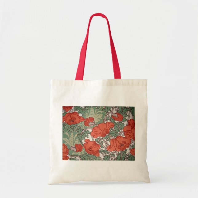 Tote Bag Poppies Art Nouveau (Devant)
