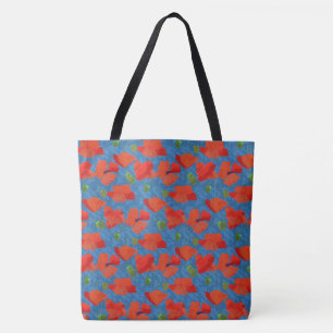 Tote Bag Poppies de champ chic à écarlate modèle floral sur