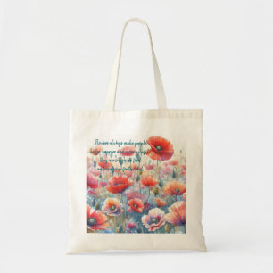 Tote Bag Poppies d'Islande et citation