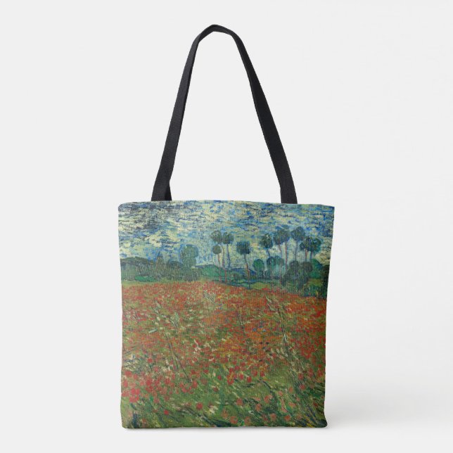 Tote Bag Poppy field by Vincent van Gogh Fine Art (Dos)