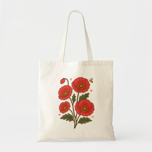 Tote Bag Poppy Flower Bag (Devant)