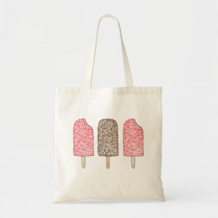 Tote Bag Popsicules de crème glacée à l'éclair de fraise de