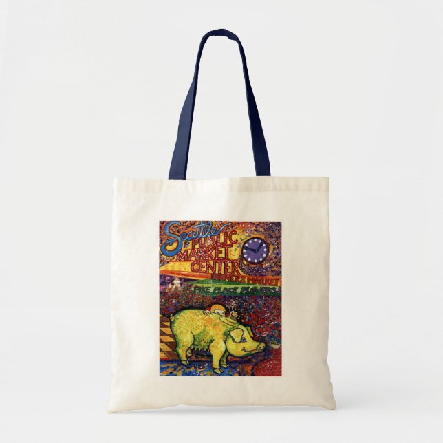 Tote Bag Porc avec des fleurs (Devant)