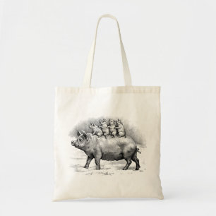 Tote Bag Porc avec des porcelets