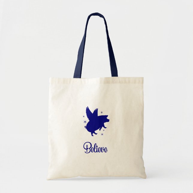 Tote Bag Porc Volant Croire (Devant)