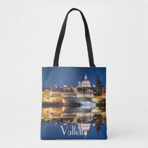 Tote Bag Port de la vieille ville de La Valette la nuit
