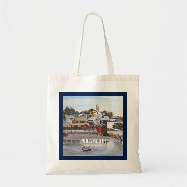 Tote Bag Port de Portsmouth, New Hampshire (Devant)