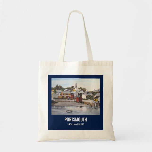 Tote Bag Port de Portsmouth, New Hampshire (Devant)