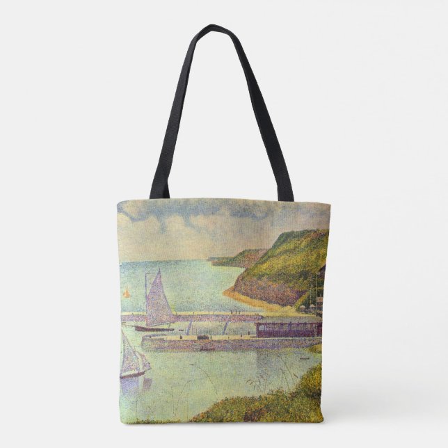Tote Bag Port-en-Bessin, marée haute par Georges Seurat (Dos)