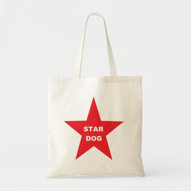 Tote Bag Portable Star Dog sur Red Star (Devant)