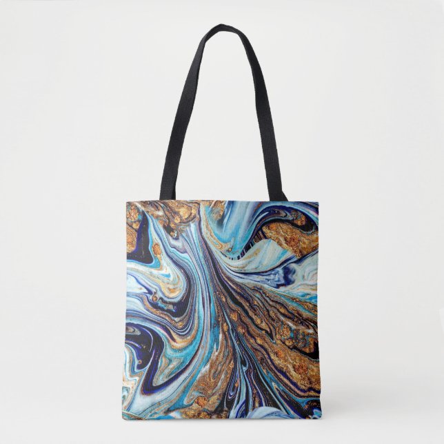 Tote Bag Porte bleu persan : Texture orientale luxueuse (Devant)