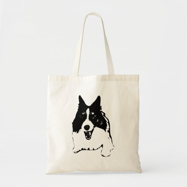 Tote Bag Porte de Corgi joyeux (Devant)