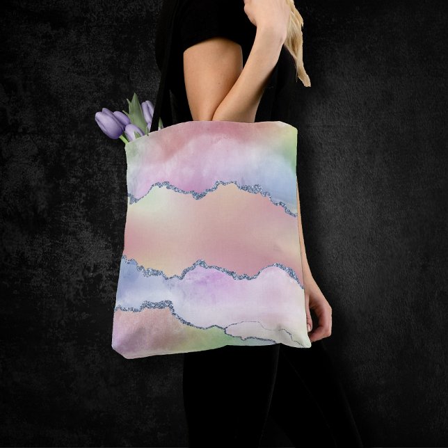 Tote Bag Porte de pêche | Pretty Soft Pastel Aquarelle Ombr (Créateur téléchargé)
