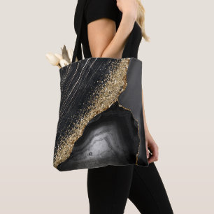 Tote Bag Porte en marbre noir