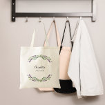 Tote Bag Porte-mère fleurs de lavande<br><div class="desc">Arrière - plan transparent. Décoré de fleurs de lavande et de verdure d'eucalyptus. Personnalisez et ajoutez le nom de votre bridemaide. Retour : aucune conception</div>