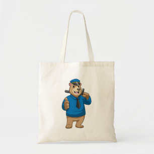 Tote Bag Porter en tant qu'officier de police avec le casqu