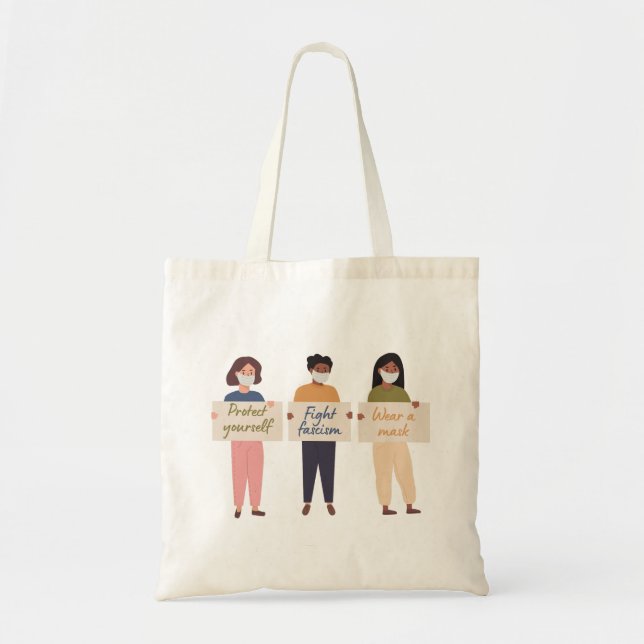 Tote Bag Porter un style de panneau Masque (Devant)