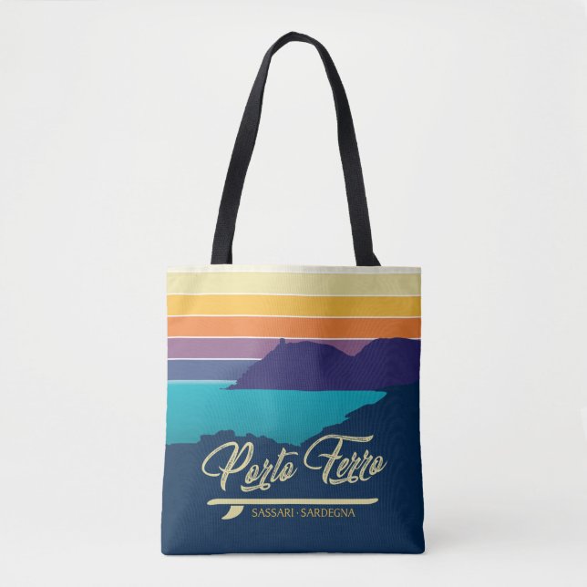Tote Bag Porto Ferro - Plage Vintage (Devant)