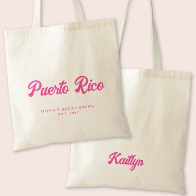 Tote Bag Porto Rico Bachelorette Party Personnalisé Fourre- (Puerto Rica Bachelorette Party Tote Bag)