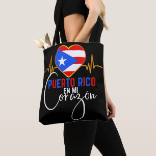Tote Bag Porto Rico en mi Corazon Puerto Rican Pride