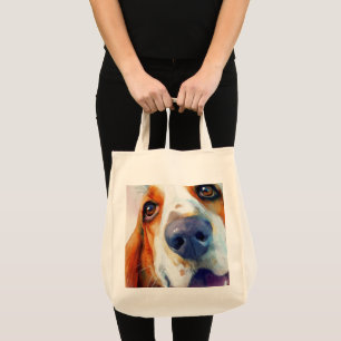 Tote Bag Portrait aquarelle de basset hound