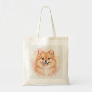Tote Bag Portrait aquarelle de Pomeranian