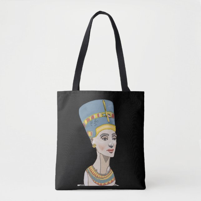 Tote Bag Portrait Coloré de Néfertiti (Devant)