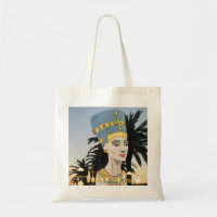 Portrait coloré Néfertiti et palmiers Fourre-tout 
