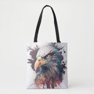 Tote Bag Portrait d'aigle Peinture animale Faune à l'extéri