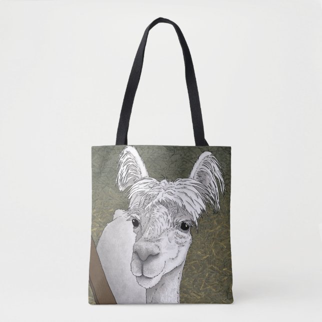 Tote Bag Portrait d'alpaca 2 (Devant)
